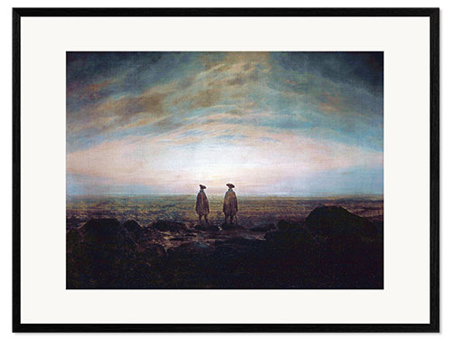 Impresión de arte enmarcada Two men at the sea