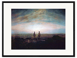 Impresión de arte enmarcada Two men at the sea