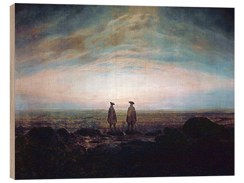 Wood print Two men at the sea