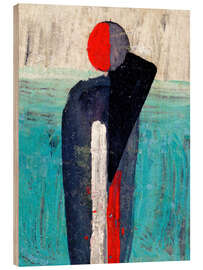 Wood print Symbolist figure