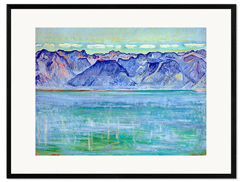 Innrammet kunsttrykk Lake Geneva with Savoyerberge