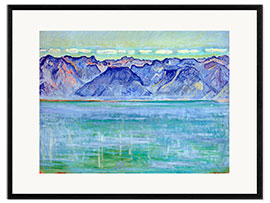 Innrammet kunsttrykk Lake Geneva with Savoyerberge