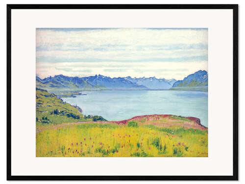 Impression artistique encadrée Paysage du lac Léman