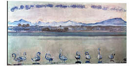Obraz na aluminium Lake Geneva with nine swans - Ferdinand Hodler
