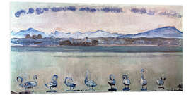Bilde på skumplate Lake Geneva with nine swans