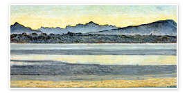Poster  Le lac Léman avec le Mont-Blanc - Ferdinand Hodler