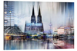 Magnettafel Kölner Skyline, abstrakt