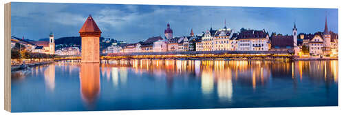 Wood print Switzerland - Luzern Panorama