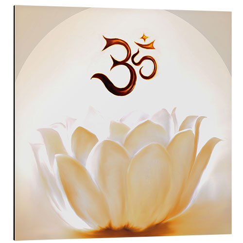 Aluminium print Lotus with Om