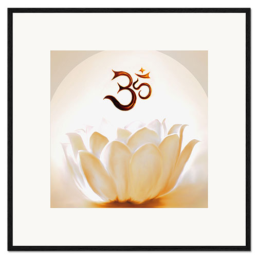 Plakat artystyczny premium w ramie Lotus with Om