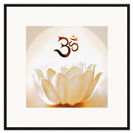 Plakat artystyczny premium w ramie Lotus with Om