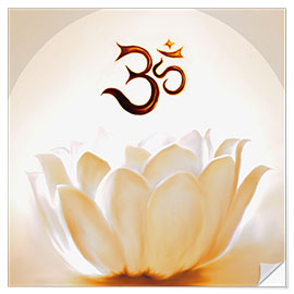 Wandsticker Lotus mit Om