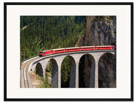 Gerahmter Kunstdruck Glacier Express | Landwasserviadukt