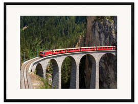 Gerahmter Kunstdruck Glacier Express | Landwasserviadukt