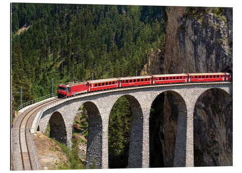 Tableau en plexi-alu Glacier Express, viaduc de Landwasser