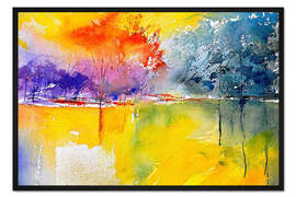 Gerahmter Kunstdruck Abstrakte Landschaft