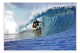Print  Surfing blue paradise island wave - Paul Kennedy
