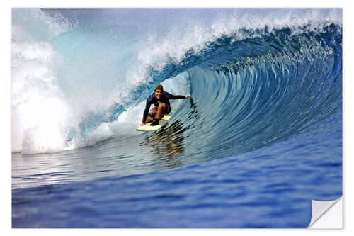 Sisustustarra Surfing blue paradise island wave