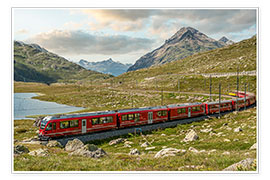 Wandbild  Eisenbahn am Bernina Pass | Schweiz - Olaf Protze