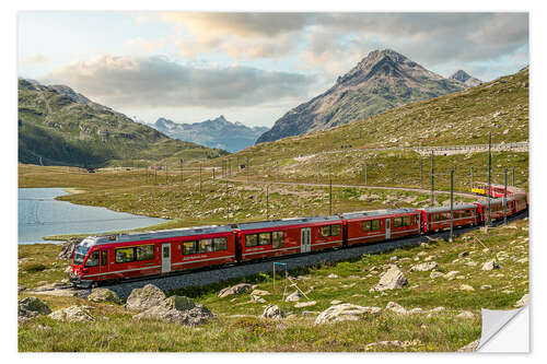 Vinilo para la pared Railway at Bernina Pass | Switzerland