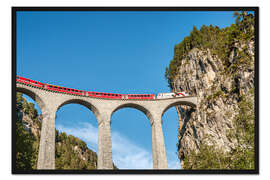 Gerahmter Kunstdruck Glacier-Express | Landwasser-Viadukt |