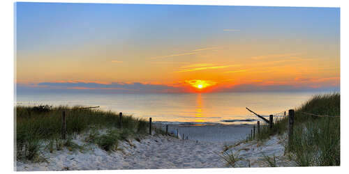 Acrylic print Sunset Panoramic at the beach