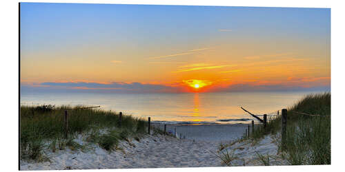 Aluminium print Sunset Panoramic at the beach