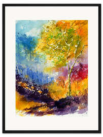 Gerahmter Kunstdruck Herbstbaum