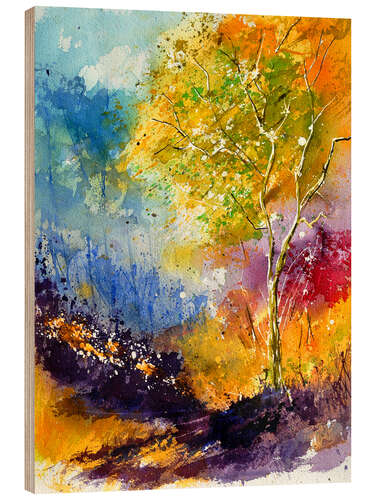 Wood print Autumn tree