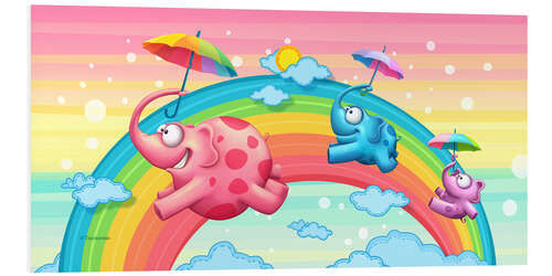 Stampa su PVC Rainbow elephants