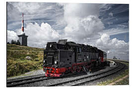 Tableau en aluminium Brockenbahn - train à vapeur