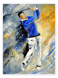 Poster Golfspieler - Pol Ledent