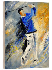 Wood print Golf Player