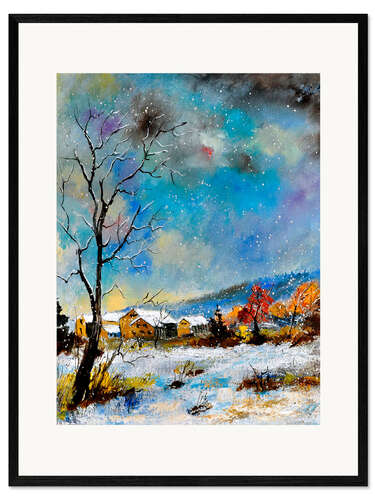 Gerahmter Kunstdruck Verträumte Winterlandschaft