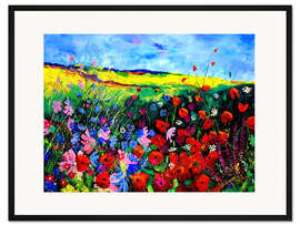 Gerahmter Kunstdruck Wildes Blumenfeld
