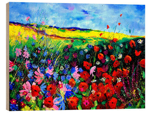 Quadro de madeira Wild flower field