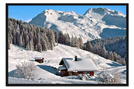 Gerahmter Kunstdruck Winterlandschaft, Schweiz