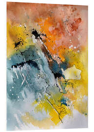 Foam board print Abstract play of colors, yellow and orange