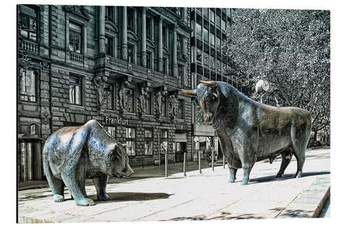 Obraz na aluminium Bear & bull, Frankfurt