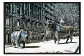 Gerahmter Kunstdruck Frankfurter Börsentiere