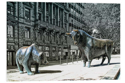 Tableau en PVC L'ours et le taureau devant la bourse de Francfort