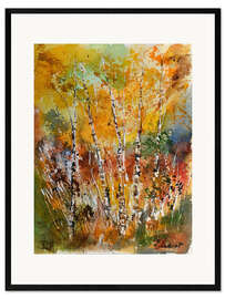 Framed art print little forest of birch trees