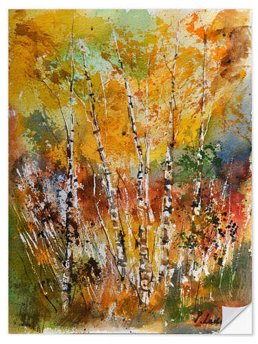 Naklejka na ścianę little forest of birch trees