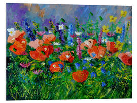 Foam board print Poppies in the garden