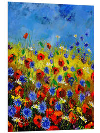 Foam board print Wild flowers in red and blue