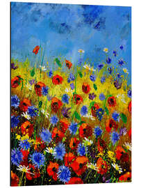 Magnettafel Wildblumen in rot und blau