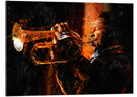 Tableau en verre acrylique Musicien de jazz