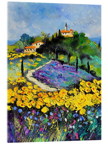 Akrylbillede Flowery landscape in Provence