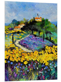 Hartschaumbild Blumige Landschaft in der Provence