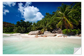 Muursticker Beautiful Beach Seychelles 3